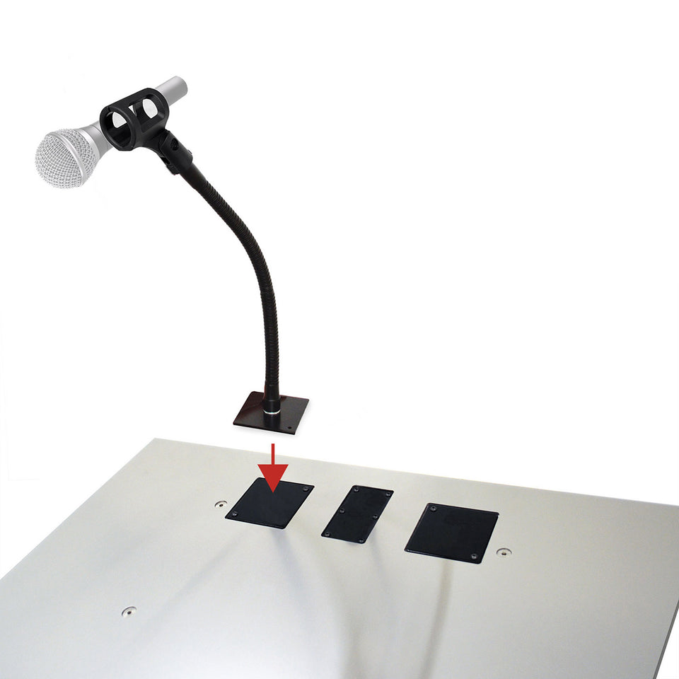 Microphone holder with rubber clip installation