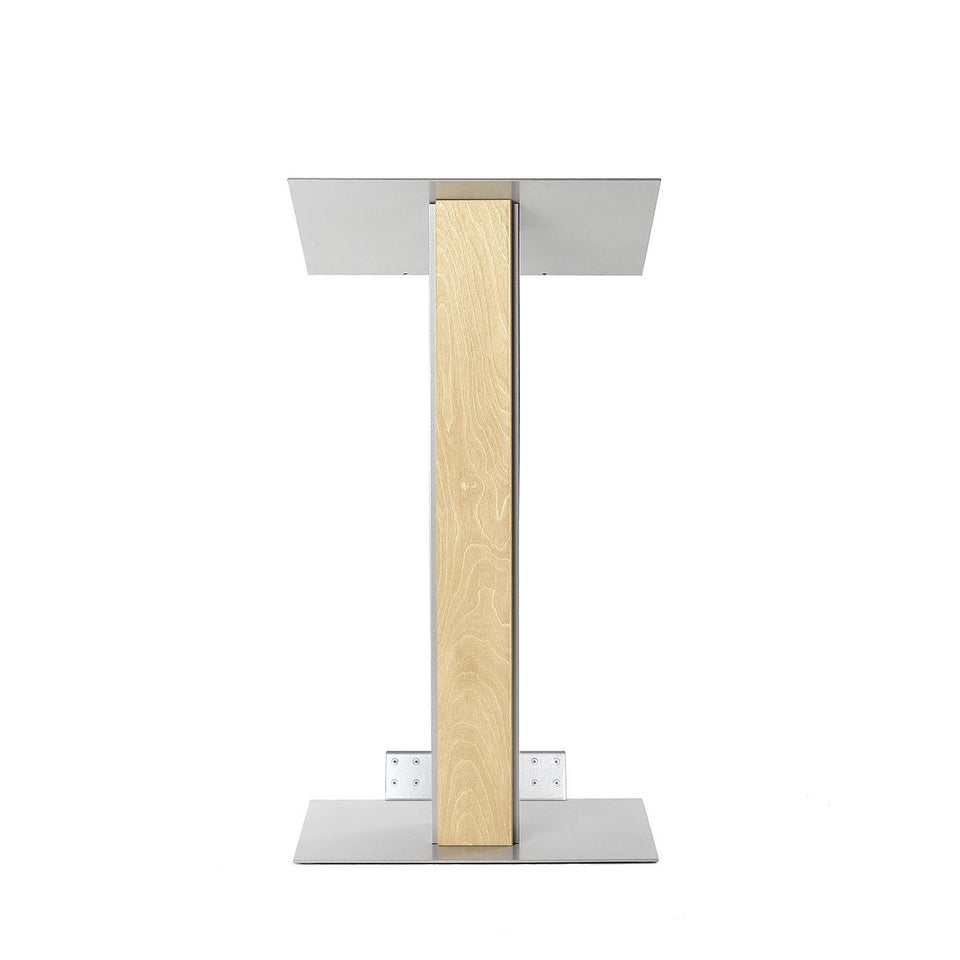 Y5 lectern / podium from Urbann Products - Natural wood - with wheels front view
