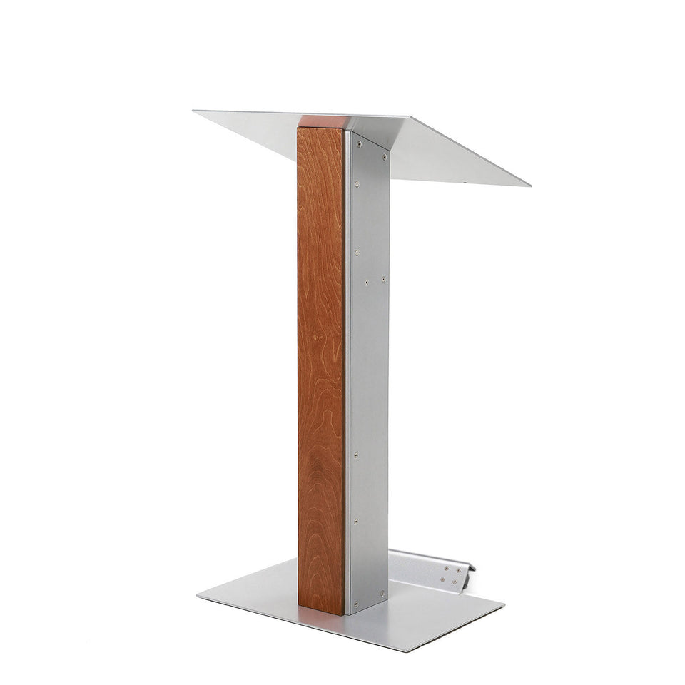 Y5 lectern / podium whit wheels from Urbann Products - Whisky wood - side view
