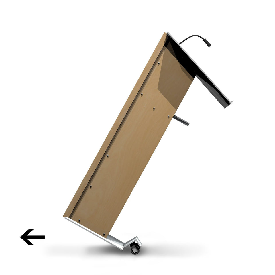 Tilt-back system for K2 lectern / podium from Urbann Products - Side view