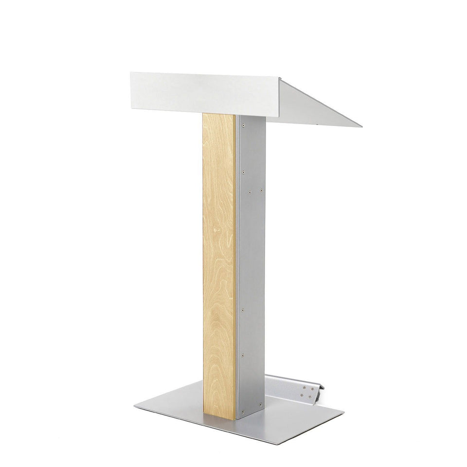 Y55 lectern / podium from Urbann Products - Natural - with wheels side view